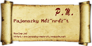 Pajenszky Ménrót névjegykártya